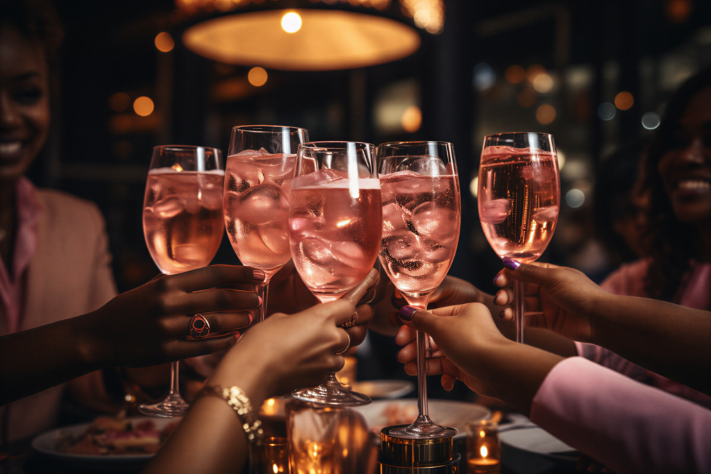 The New Luxury is Human Connection 3 Celebration Toast with Rose